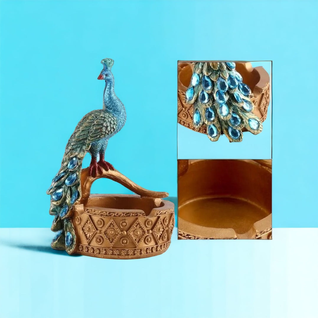 Kreativer Pfauen-Design Aschenbecher: Handgefertigte Tischdekoration