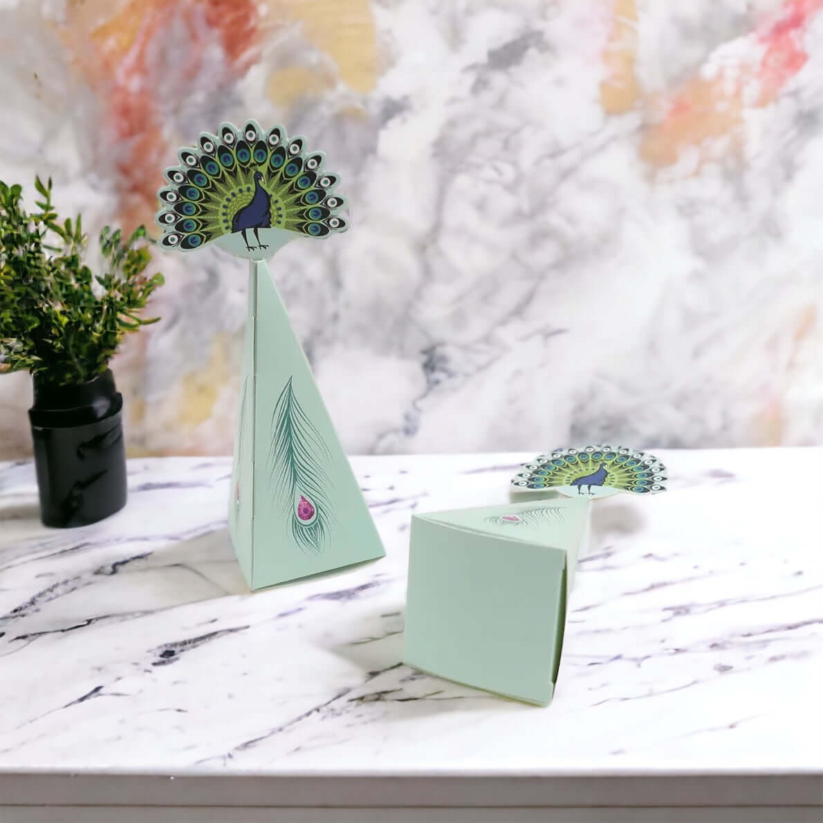 Set of 10 Peacock Design Candy Boxes: Creative gift packaging for special occasions