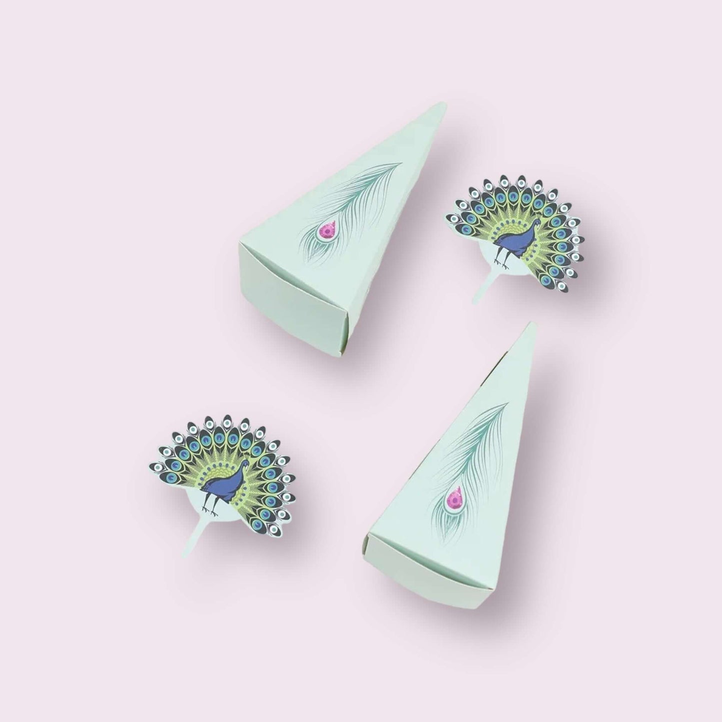 Set of 10 Peacock Design Candy Boxes: Creative gift packaging for special occasions