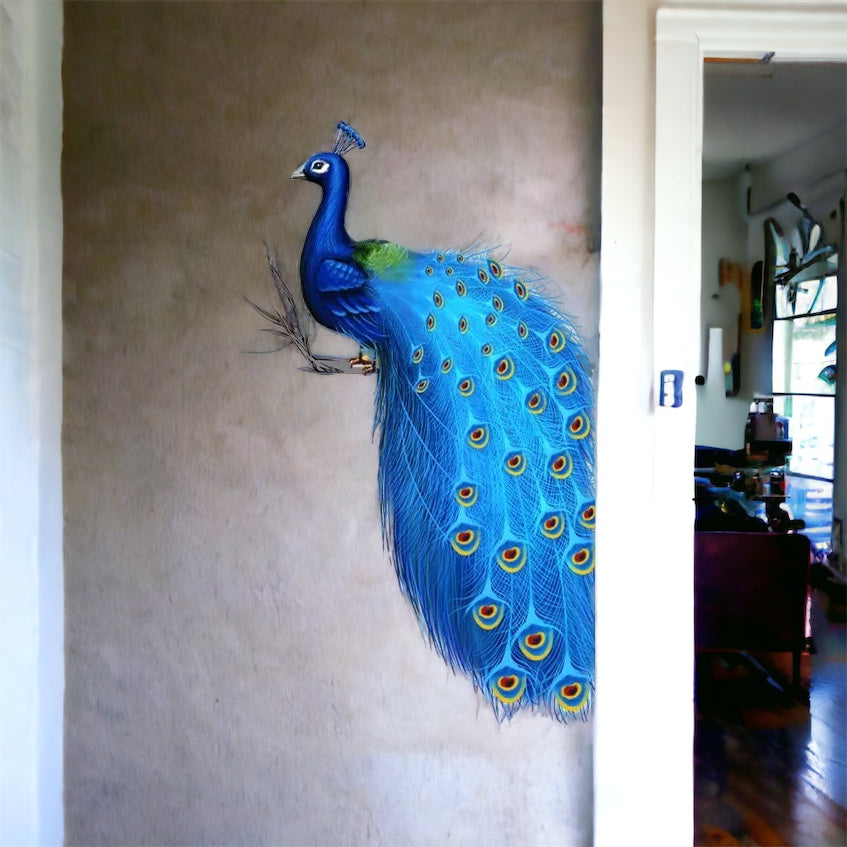 Kreativer Pfauen-Wandsticker: Selbstklebendes Wandkunst-Design für stilvolles Zuhause