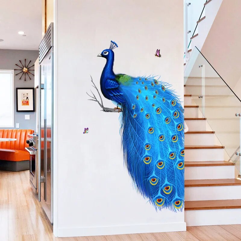 Kreativer Pfauen-Wandsticker: Selbstklebendes Wandkunst-Design für stilvolles Zuhause