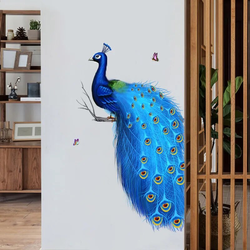 Kreativer Pfauen-Wandsticker: Selbstklebendes Wandkunst-Design für stilvolles Zuhause