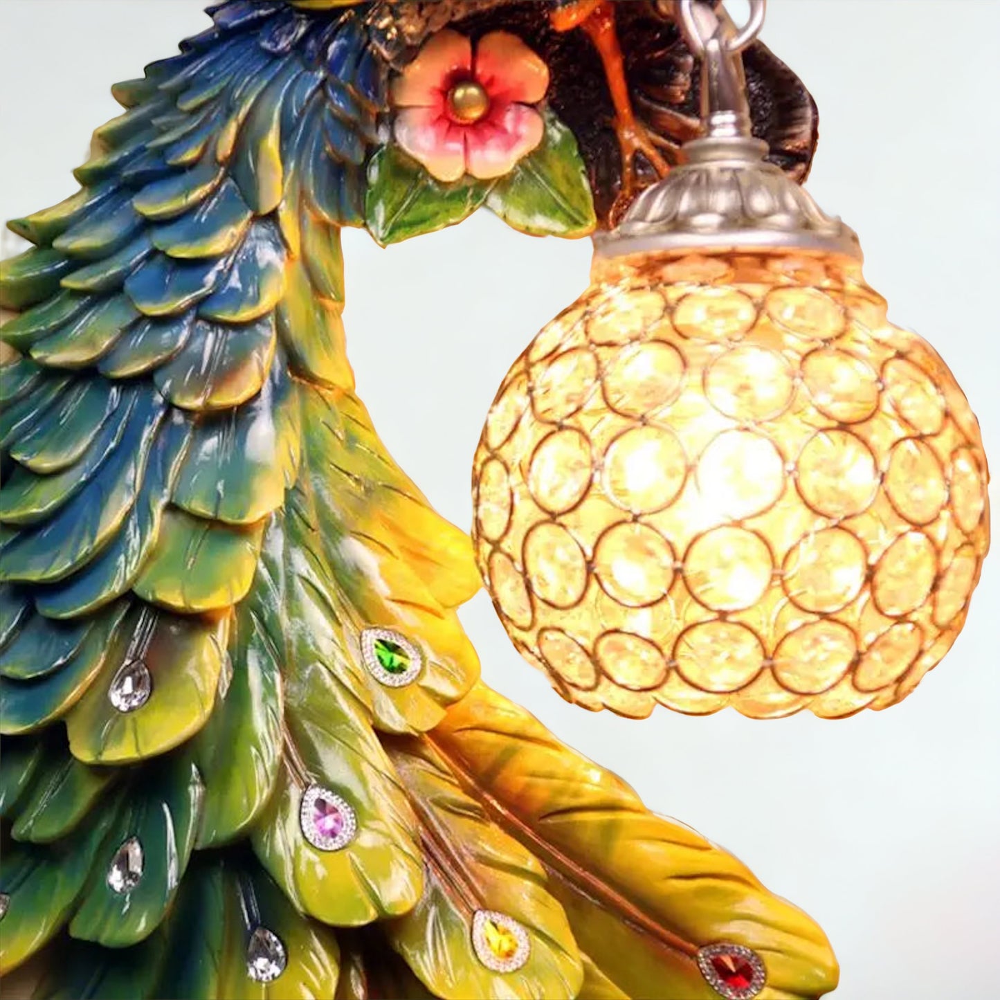 Retro-Pfau-Wandleuchte: Doppelte Farbpracht - Stilvolles Flair für Dein Zuhause