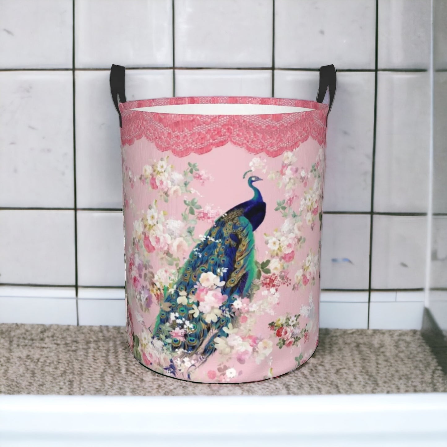 Faltbarer Wäschekorb mit Pfauen-Design: Stylische und praktische Aufbewahrung fürs Kinderzimmer!