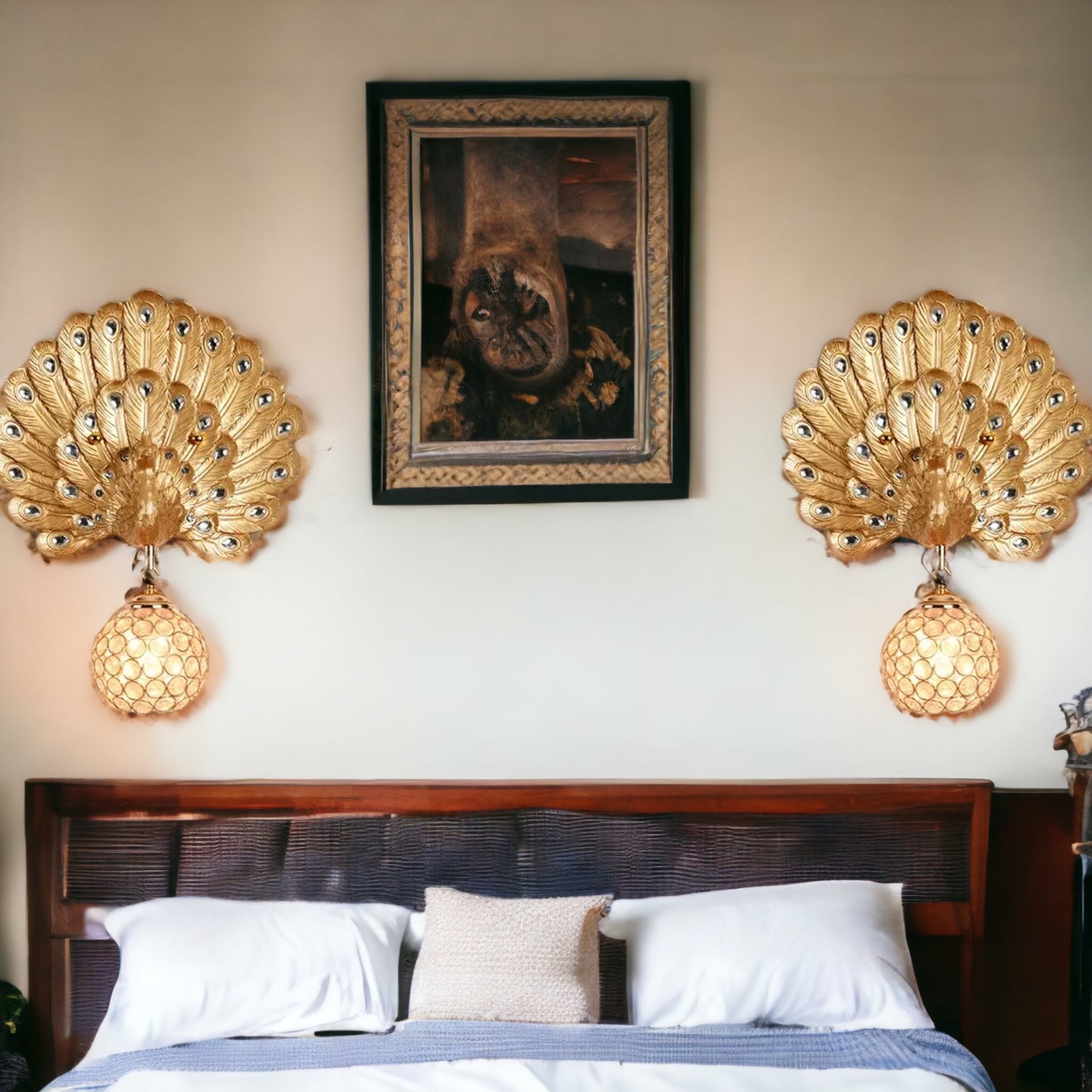 Kreativität trifft auf Pfauen-Design – Edle Wandlampe für den besonderen Flair