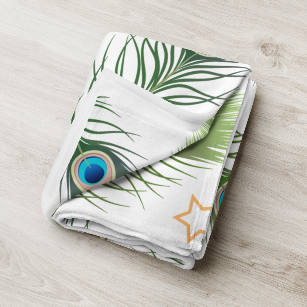 Pfauenfeder-Decke – Seidenweiche Kuscheldecke mit Stil