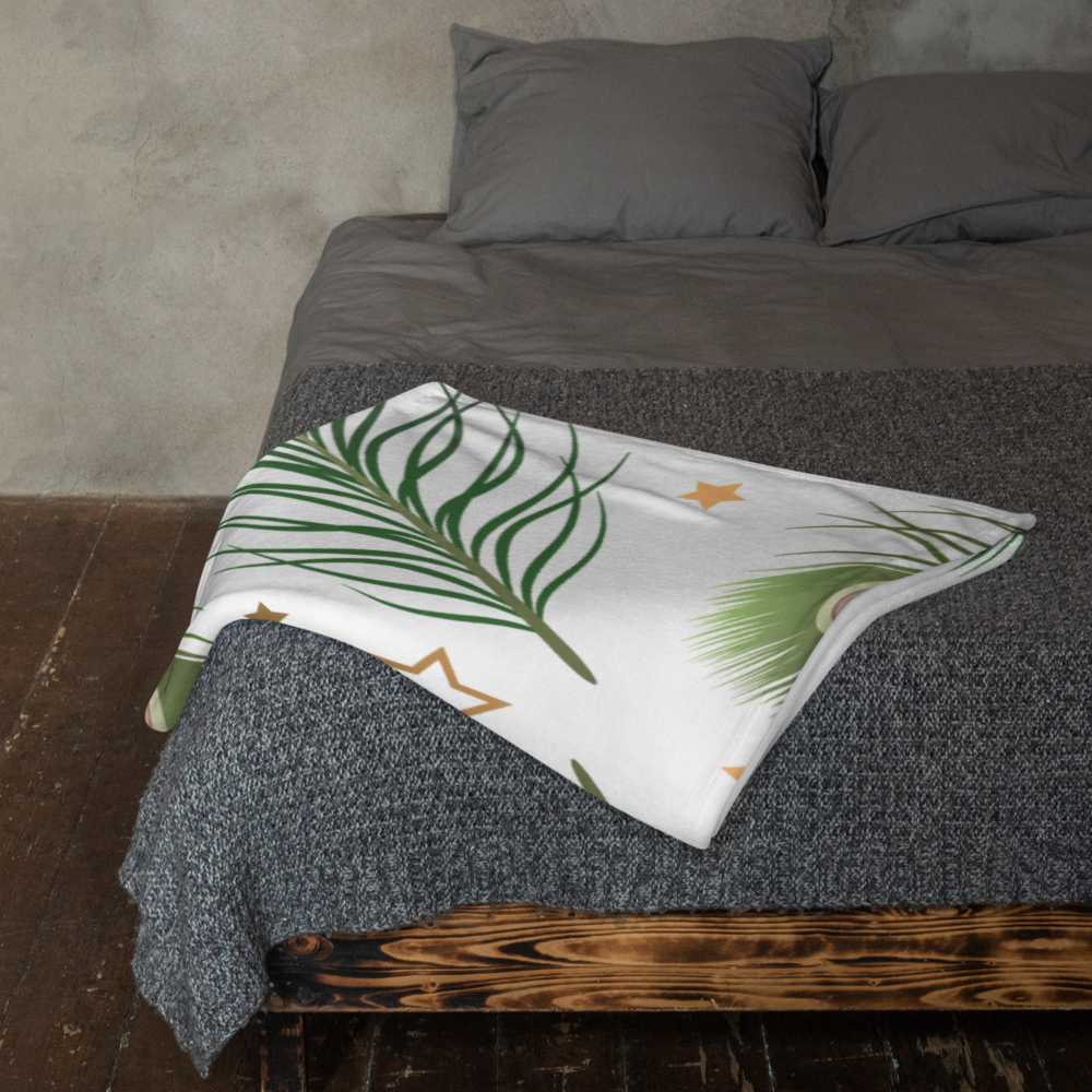 Pfauenfeder-Decke – Seidenweiche Kuscheldecke mit Stil
