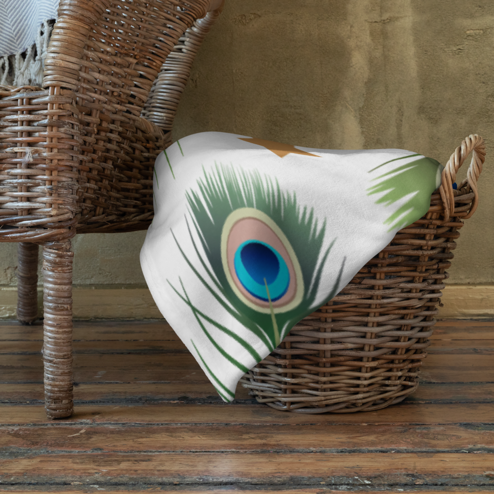 Pfauenfeder-Decke – Seidenweiche Kuscheldecke mit Stil