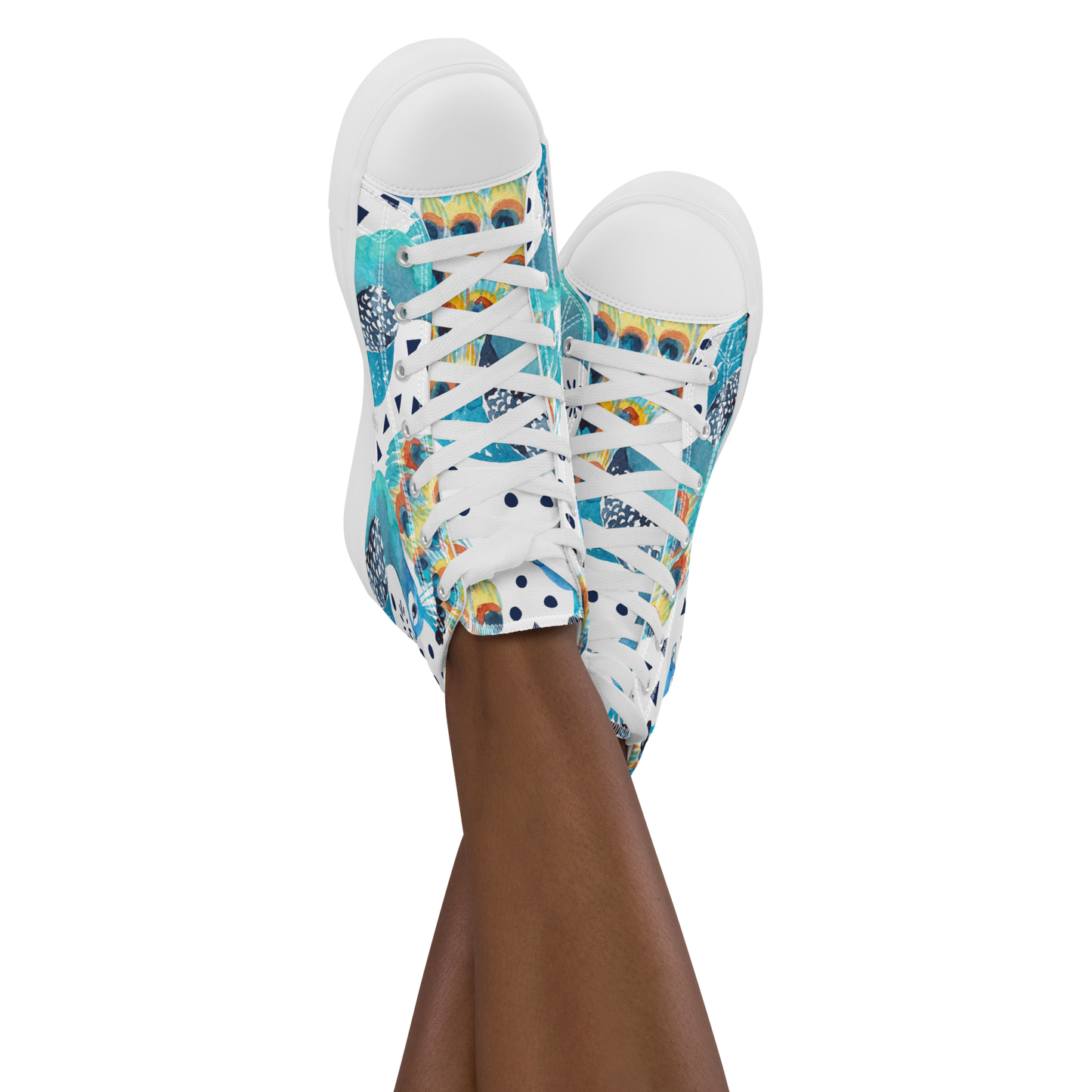 High Top Canvas-Schuhe im Pfauenmuster – Komfort trifft auf einzigartigen Stil