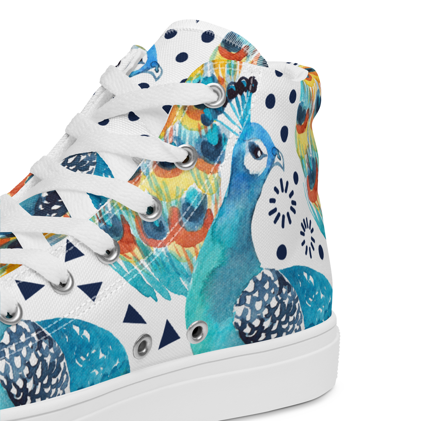 High Top Canvas-Schuhe im Pfauenmuster – Komfort trifft auf einzigartigen Stil