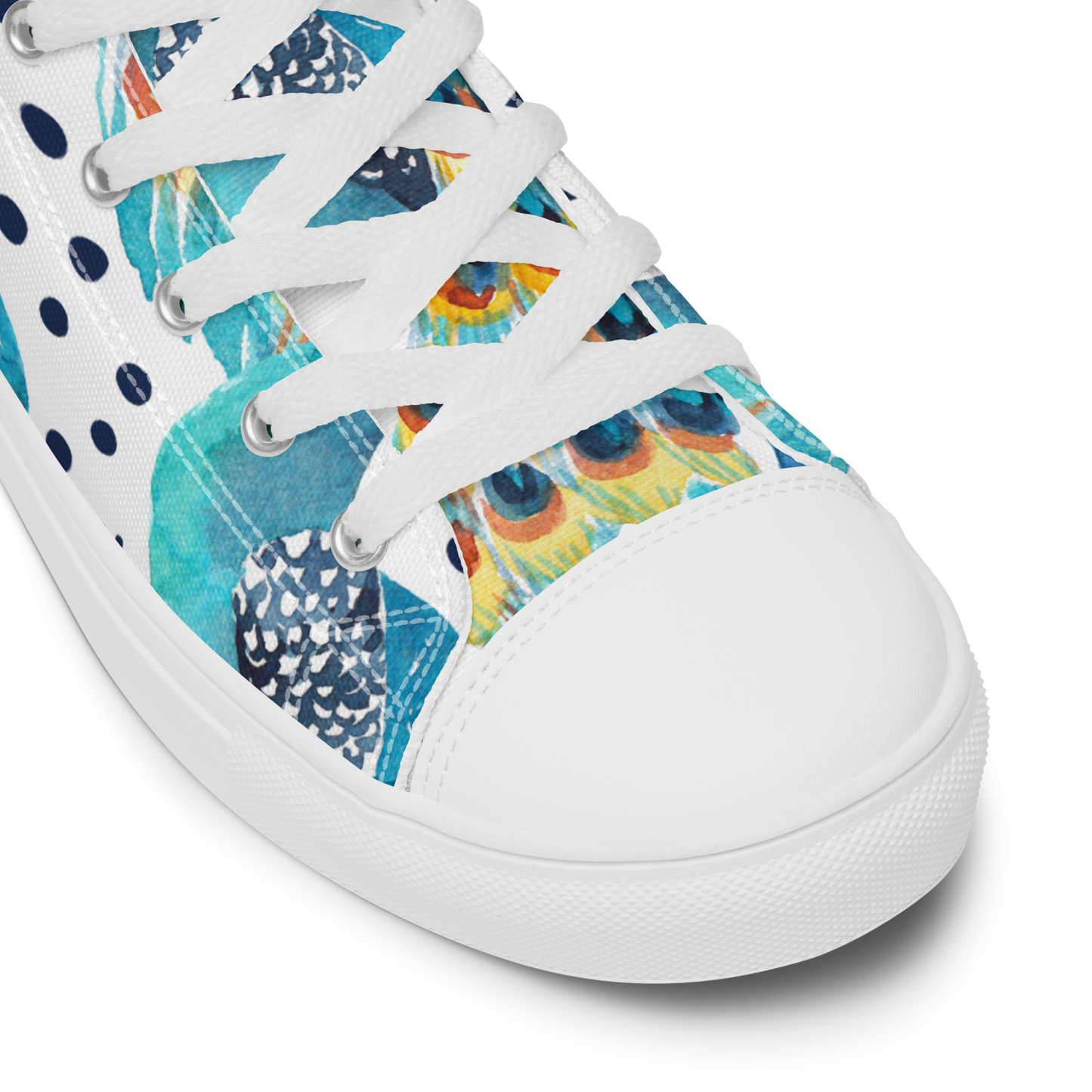 High Top Canvas-Schuhe im Pfauenmuster – Komfort trifft auf einzigartigen Stil