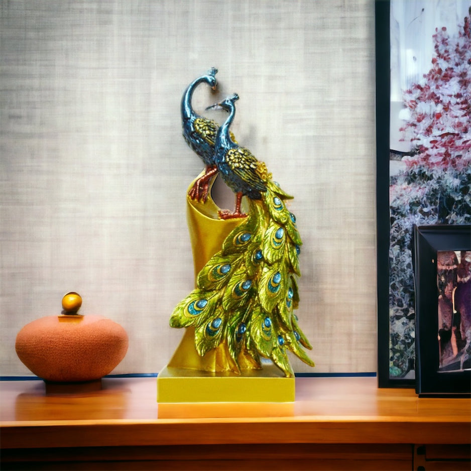 Figurine décorative en résine, Sculpture de paon, parfaite pour la maison et le bureau