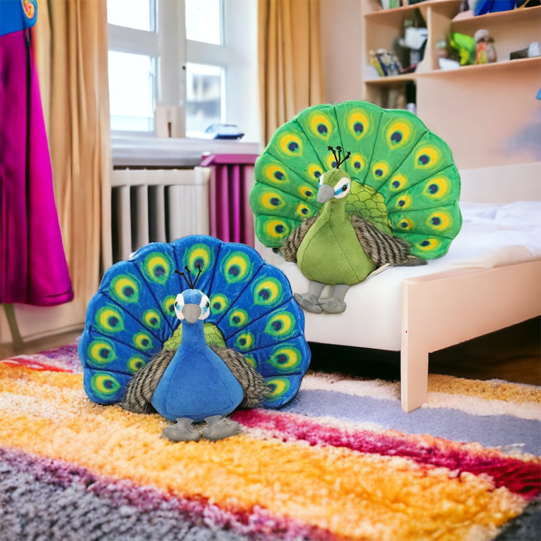 Paon en peluche câlin pour enfants