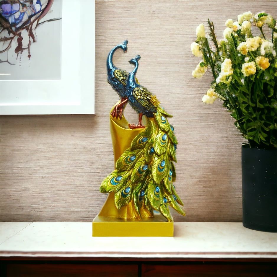 Figurine décorative en résine, Sculpture de paon, parfaite pour la maison et le bureau