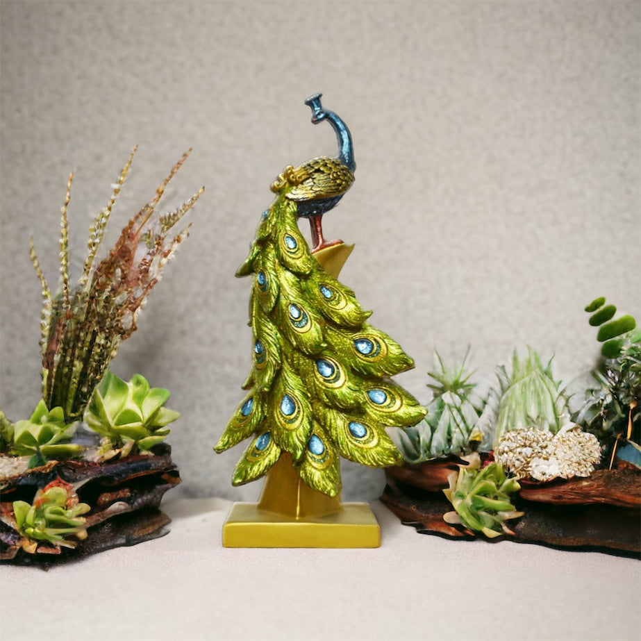 Figurine décorative en résine, Sculpture de paon, parfaite pour la maison et le bureau
