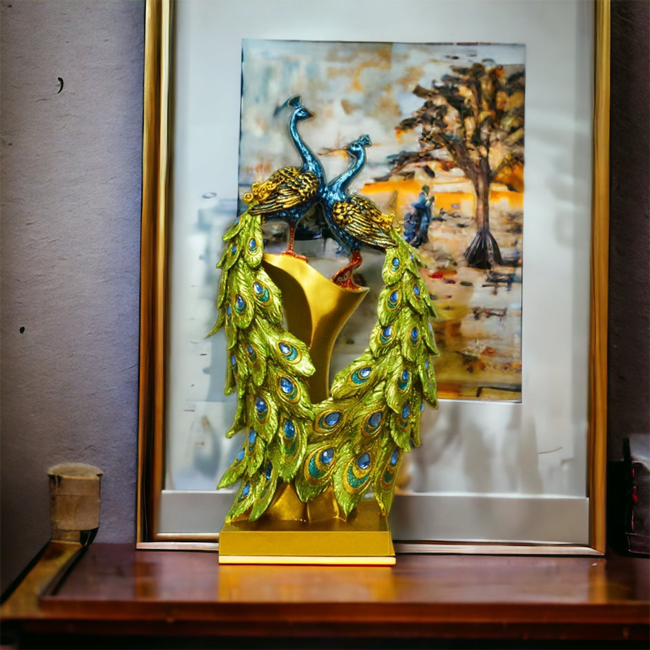 Figurine décorative en résine, Sculpture de paon, parfaite pour la maison et le bureau