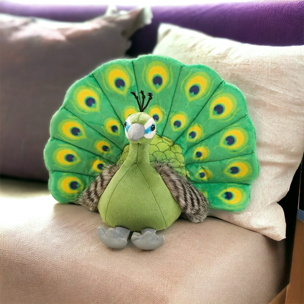 Paon en peluche câlin pour enfants