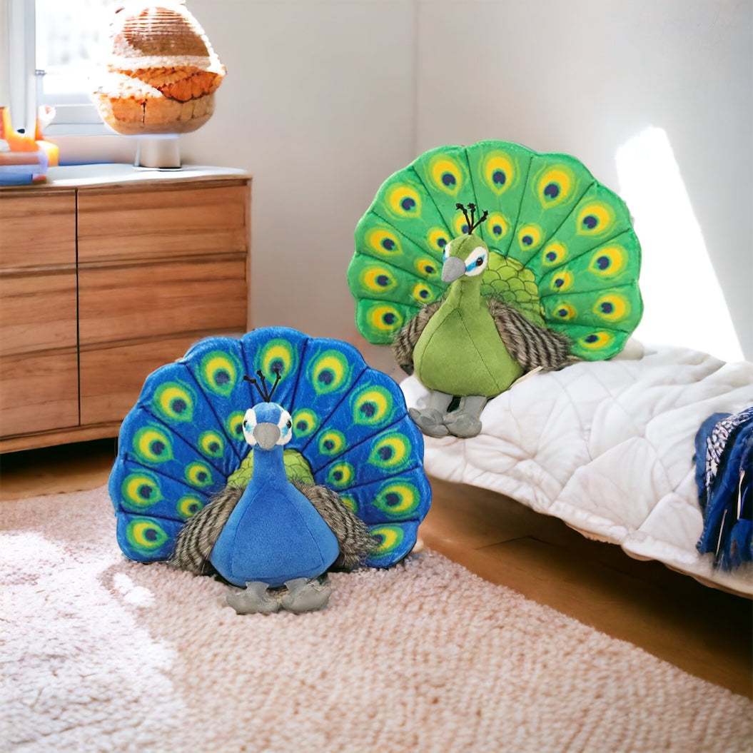 Paon en peluche câlin pour enfants