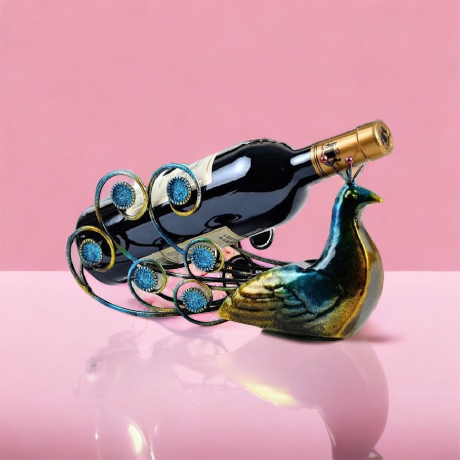 Exklusiver Weinflaschenhalter mit Pfau-Design