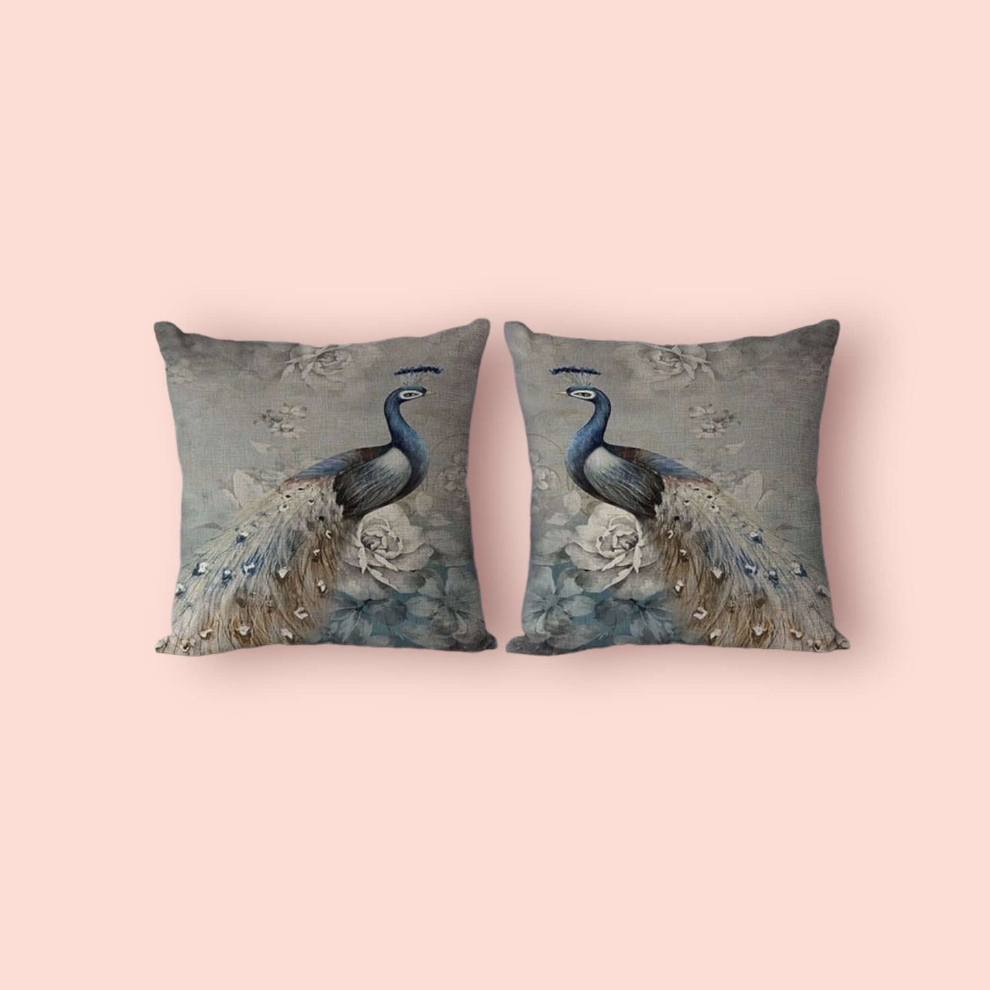 Dekorative Sofa- und Stuhlkissenhülle im Pfauen-Design