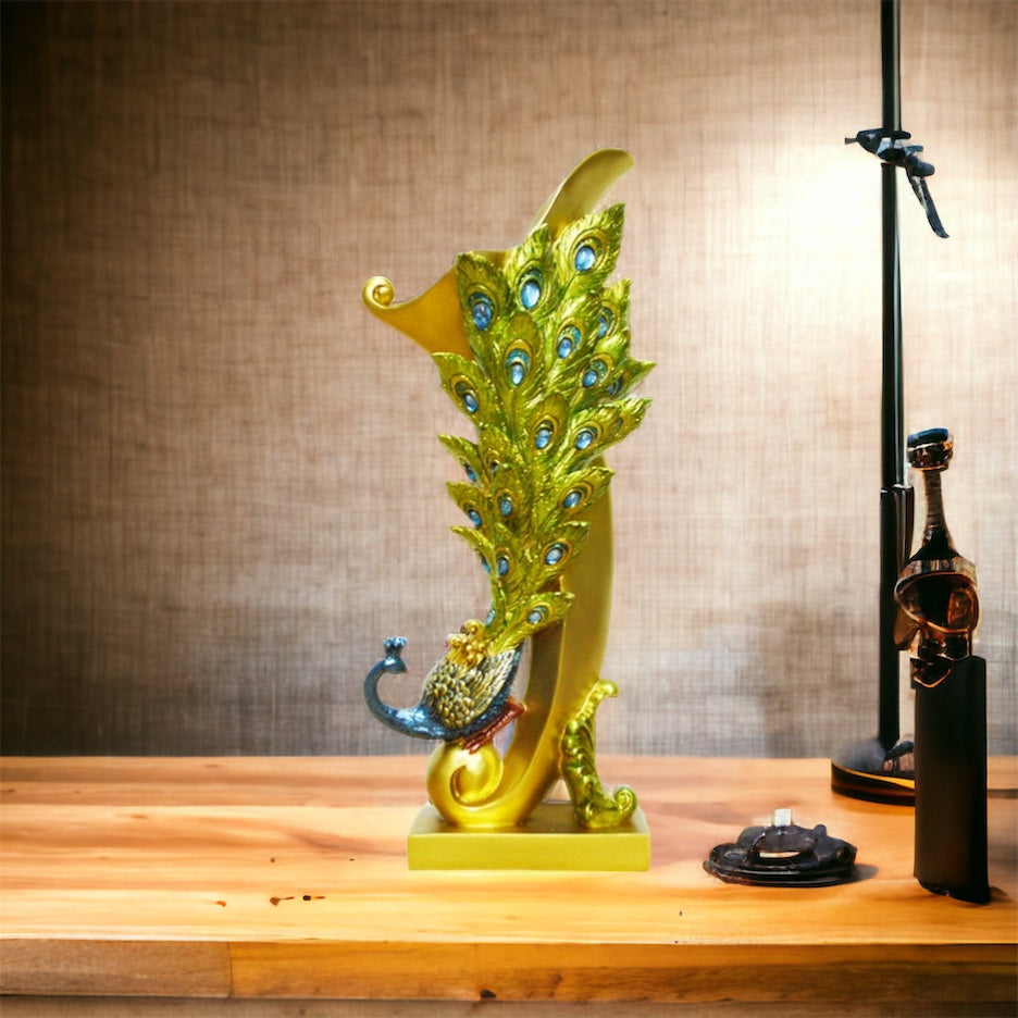 Figurine décorative en résine, Sculpture de paon, parfaite pour la maison et le bureau